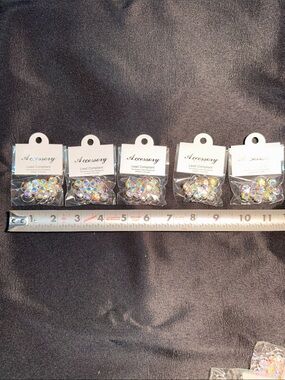 Iridescent Rhinestone Hair Clips - Clear Multicolor